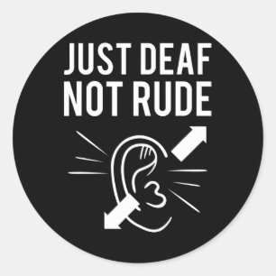 Gewoon DOOF Niet Rude Doofheid Bewustzijn ASL Bewu Ronde Sticker