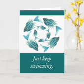Gewoon door blijven zwemmen kaart (Gele Bloem)