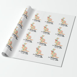 Gewoon door het leven huppelen Kangoeroe ontwerp Cadeaupapier