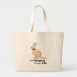 Gewoon door het leven huppelen Kangoeroe ontwerp Grote Tote Bag