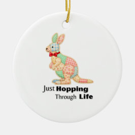 Gewoon door het leven huppelen Kangoeroe ontwerp Keramisch Ornament