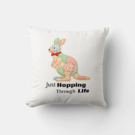 Gewoon door het leven huppelen Kangoeroe ontwerp Kussen