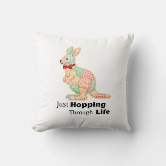 Gewoon door het leven huppelen Kangoeroe ontwerp Kussen (Voorkant)
