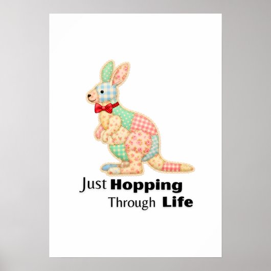 Gewoon door het leven huppelen Kangoeroe ontwerp Poster (Voorkant)
