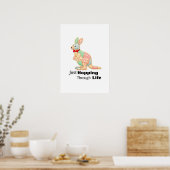 Gewoon door het leven huppelen Kangoeroe ontwerp Poster (Keuken)