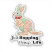 Gewoon door het leven huppelen Kangoeroe ontwerp Sticker (Voorkant)
