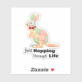 Gewoon door het leven huppelen Kangoeroe ontwerp Sticker