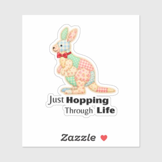 Gewoon door het leven huppelen Kangoeroe ontwerp Sticker (Vel)