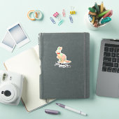 Gewoon door het leven huppelen Kangoeroe ontwerp Sticker (iPad Cover)