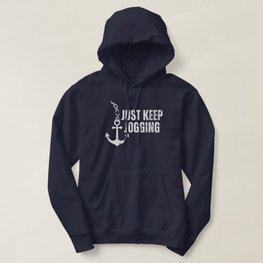Gewoon door joggen Gebroken anker grappig Hoodie (Design voorkant)