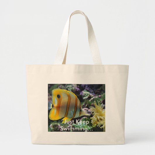 Gewoon door te zwemmen grote tote bag (Voorkant)