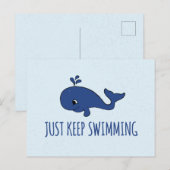 Gewoon door te zwemmen op walvis feestdagenkaart (Voorkant / Achterkant)
