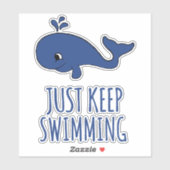Gewoon door te zwemmen op walvis sticker (Vel)