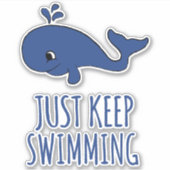 Gewoon door te zwemmen op walvis sticker (Voorkant)
