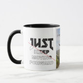 Gewoon doorgaan Black & White Typo Foto Mok (Links)