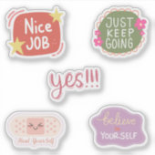 Gewoon doorgaan met Schattigee offertes scrapbooki Sticker (Voorkant)