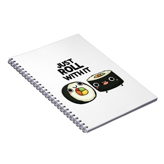 Gewoon doorlopen met het grappige Sushi Roll Pun Notitieboek (Rechterzijde)