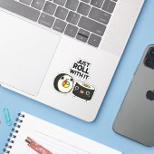 Gewoon doorlopen met het grappige Sushi Roll Pun Sticker (Laptop met iPhone)
