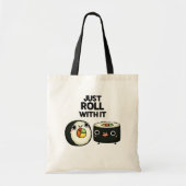 Gewoon doorlopen met het grappige Sushi Roll Pun Tote Bag (Voorkant)