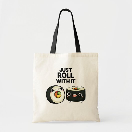 Gewoon doorlopen met het grappige Sushi Roll Pun Tote Bag (Voorkant)