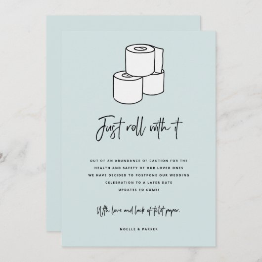 Gewoon doorrollen met de aankondiging van uitstel (Voorkant / Achterkant)