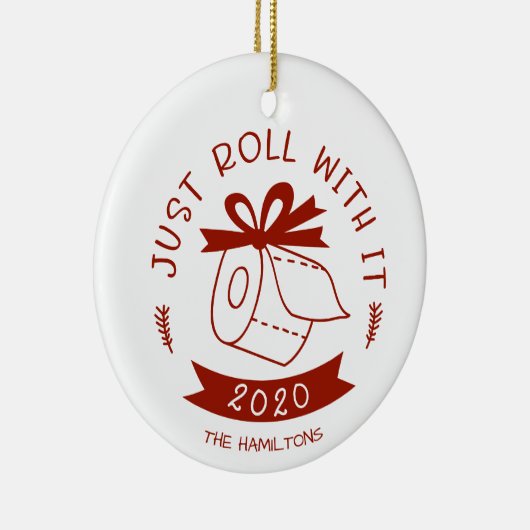 Gewoon doorrollen met het grappige feestelijke ker keramisch ornament (Rechts)