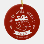 Gewoon doorrollen met het grappige feestelijke ker keramisch ornament (Voorkant)