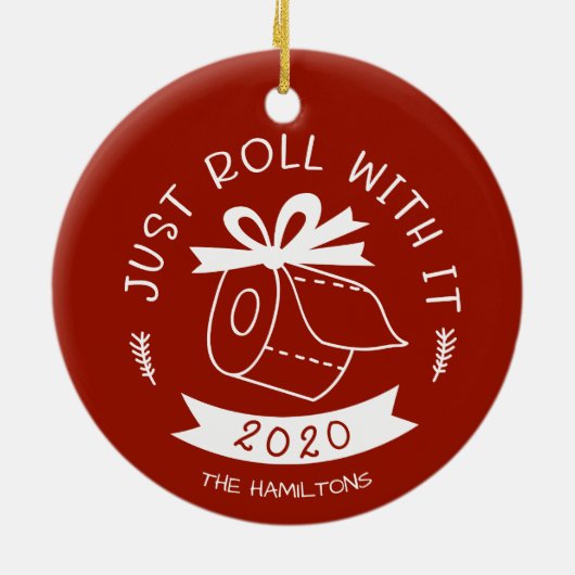 Gewoon doorrollen met het grappige feestelijke ker keramisch ornament (Achterkant)