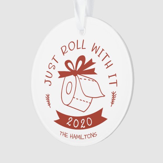 Gewoon doorrollen met het grappige feestelijke ker ornament (voorkant)