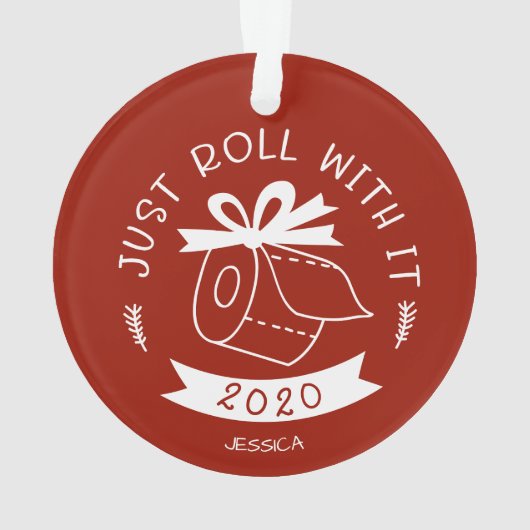 Gewoon doorrollen met het grappige feestelijke ker ornament (achterkant)