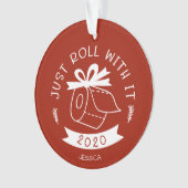 Gewoon doorrollen met het grappige feestelijke ker ornament (voorkant)