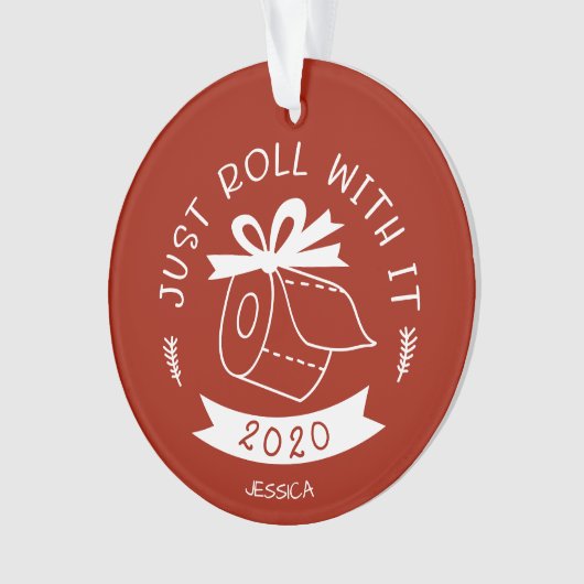 Gewoon doorrollen met het grappige feestelijke ker ornament (voorkant)