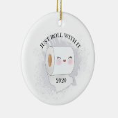 Gewoon doorrollen met het grappige kerstfeest keramisch ornament (Rechts)