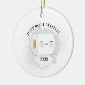 Gewoon doorrollen met het grappige kerstfeest keramisch ornament (Links)