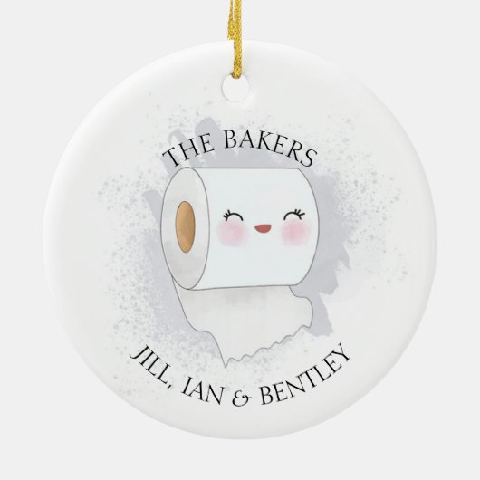 Gewoon doorrollen met het grappige kerstfeest keramisch ornament (Achterkant)