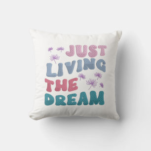 Gewoon Dromen Leven Positieve Spreuk Pasteltinten Kussen