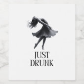 Gewoon Dronken Design | Dansend Meisje Meidenavond Wijn Etiket (Enkel label)