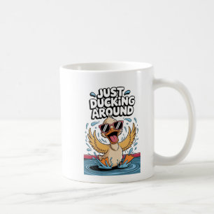 Gewoon ducking rond grappige eend print koffiemok