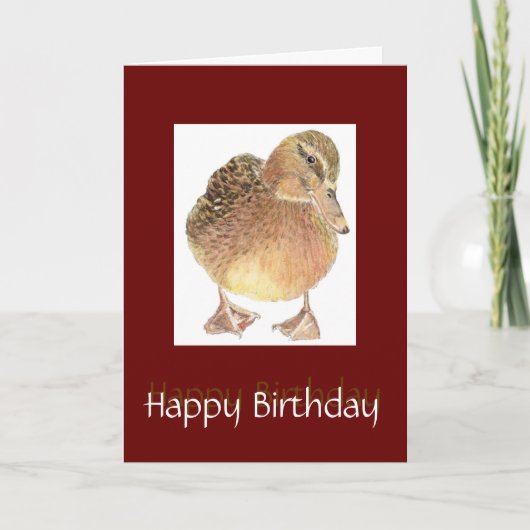 Gewoon Ducky Fun Birthday Cute Bird Kaart (Voorkant)