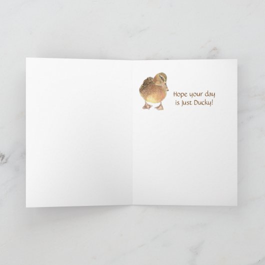 Gewoon Ducky Fun Birthday Cute Bird Kaart (Binnen)