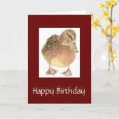 Gewoon Ducky Fun Birthday Cute Bird Kaart (Gele Bloem)