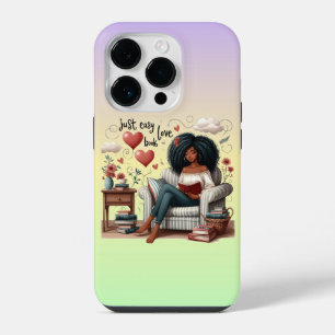 Gewoon Easy Love-boek, Afro-Amerikaans meisje lees iPhone 14 Plus Hoesje