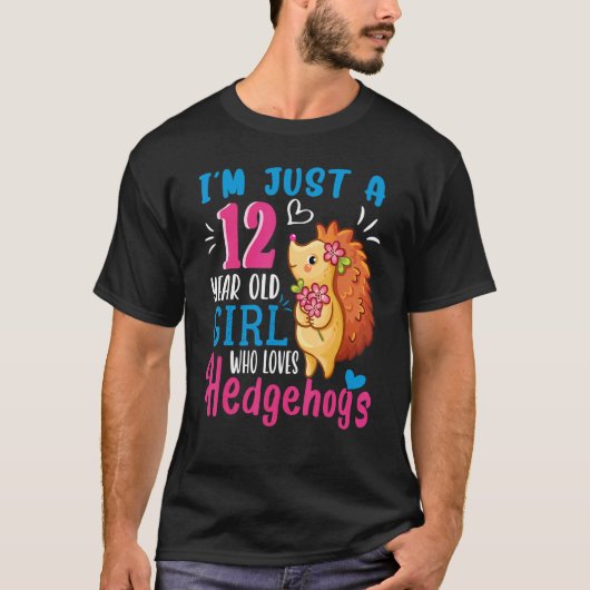 Gewoon een 12-jarig meisje dat houdt van egels 12t t-shirt (Voorkant)
