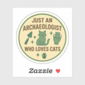 Gewoon een archeoloog die van katten houdt sticker (Vel)