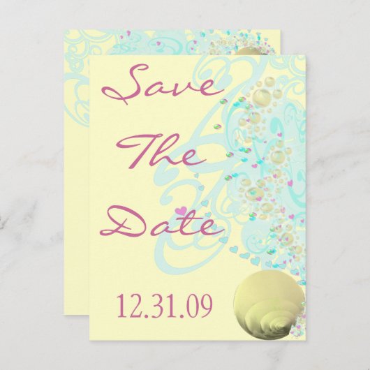 Gewoon een Bachy Wedding Aankondigingskaart (Voorkant / Achterkant)