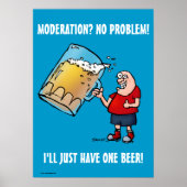 Gewoon één Beer Funny Blue Poster (Voorkant)
