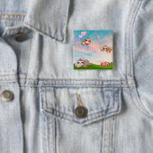Gewoon een beetje dutje, luidop vierkante button 5,1 cm (In situ)