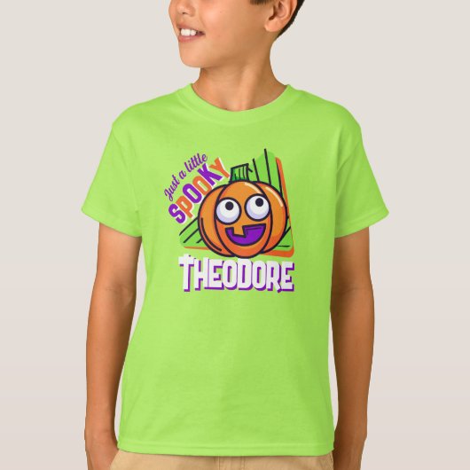 Gewoon een beetje griezelige pompoen - groene cust t-shirt (Voorkant)