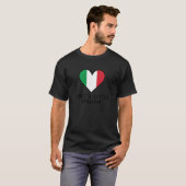 Gewoon een beetje Italiaans Vlag Hart Grappig Ital T-shirt (Voorkant volledig)