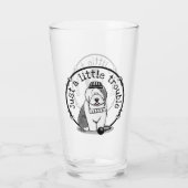 Gewoon een beetje onoplosbaar oud Engels Sheepdog Glas (Achterkant)